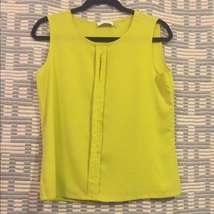 Calvin Klein chartreuse sleeveless blouse